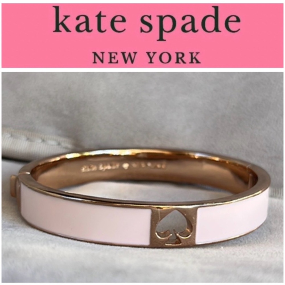 Kate ♠️ Spade✨ RoseGold✨ Bridal Pink✨Hole Punch ✨Wide Enamel✨ Bangle Bracelet✨
